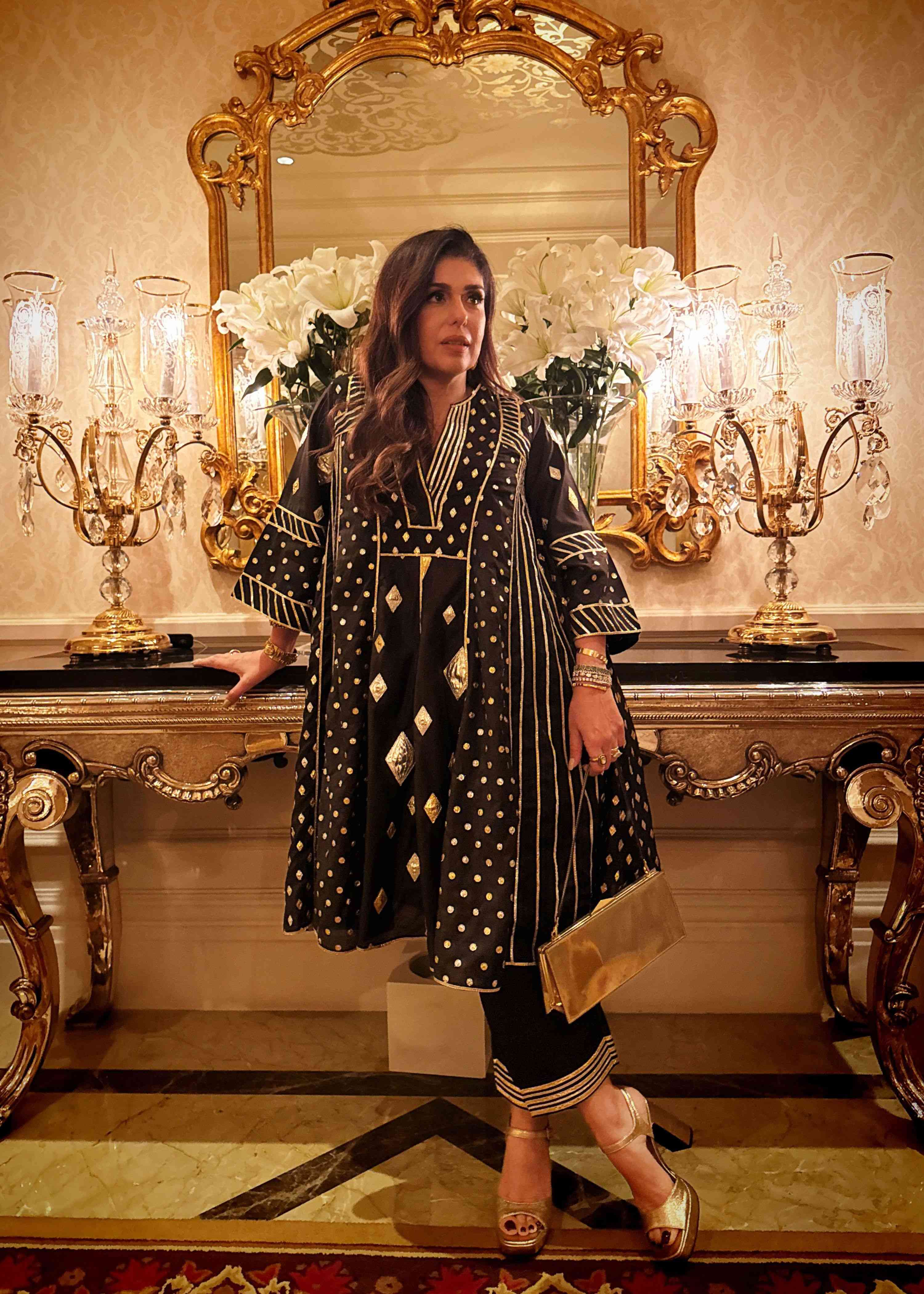 Black Kali Kurta Set