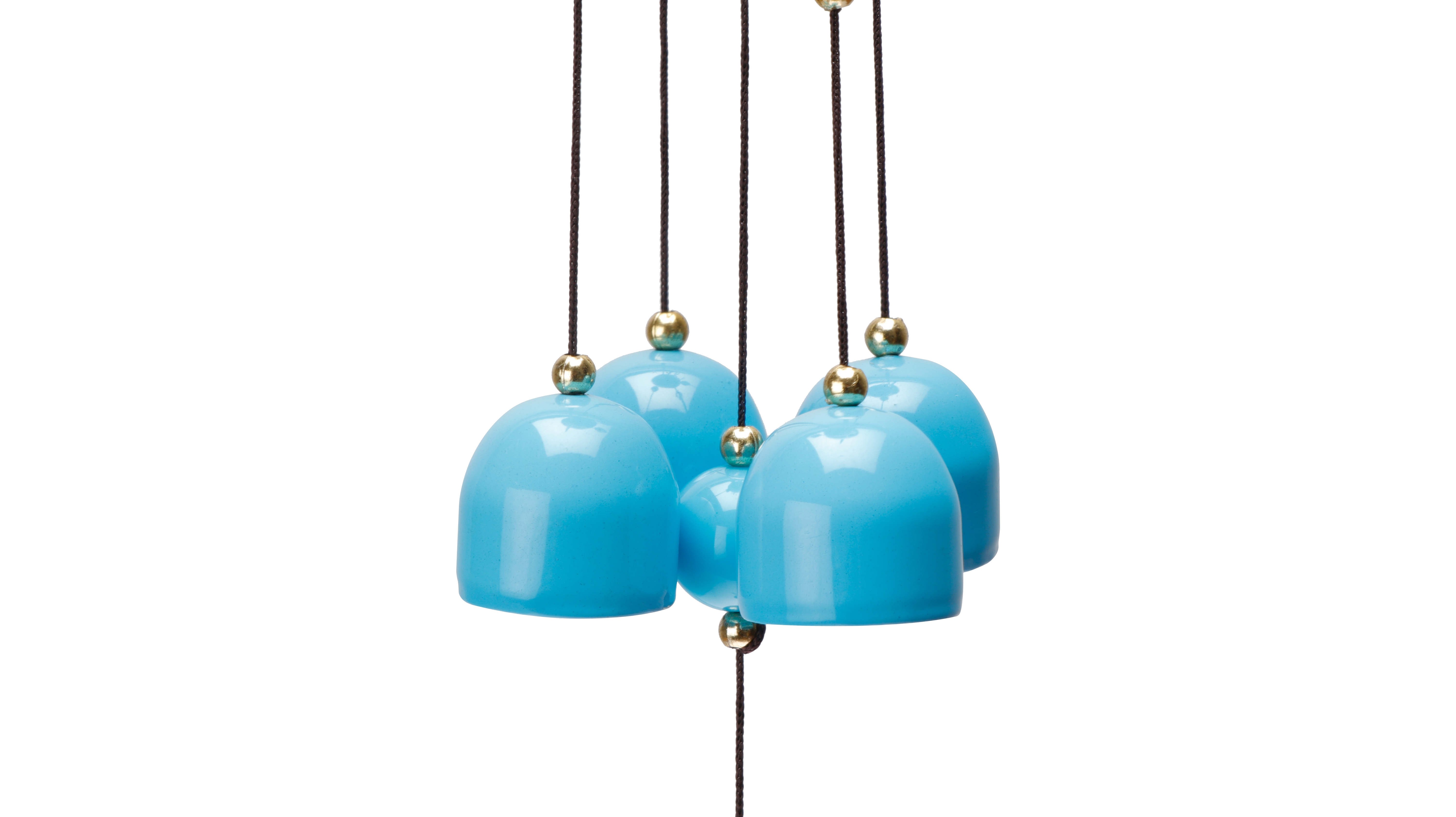 Archies | Archies Ceramic Musical Wind Chimes with 4 Bells I Door Hanger I Wall windchain I Door Wind Chain 40CM Blue 1
