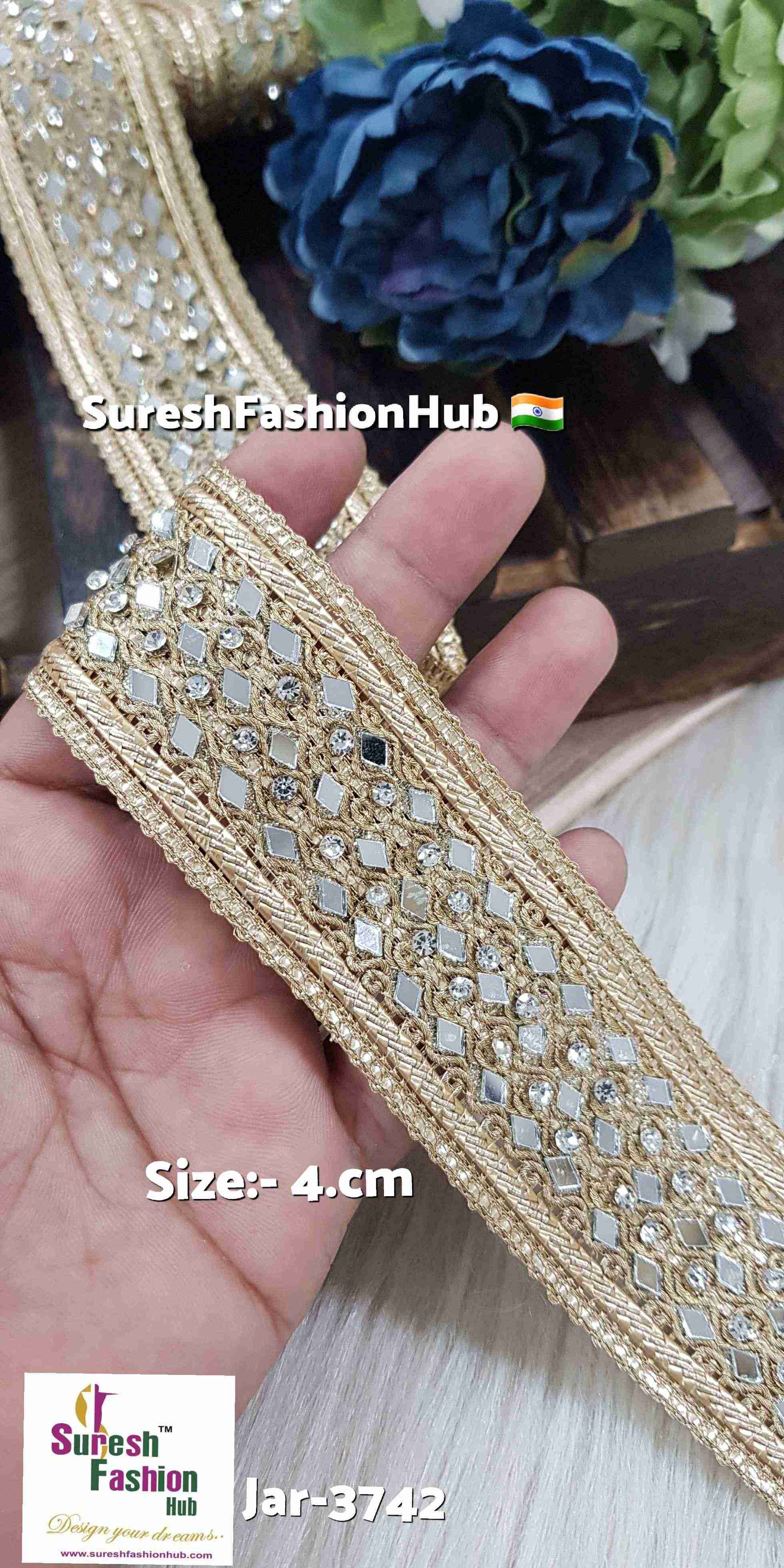 Peral Gleam Gota Zari Lace