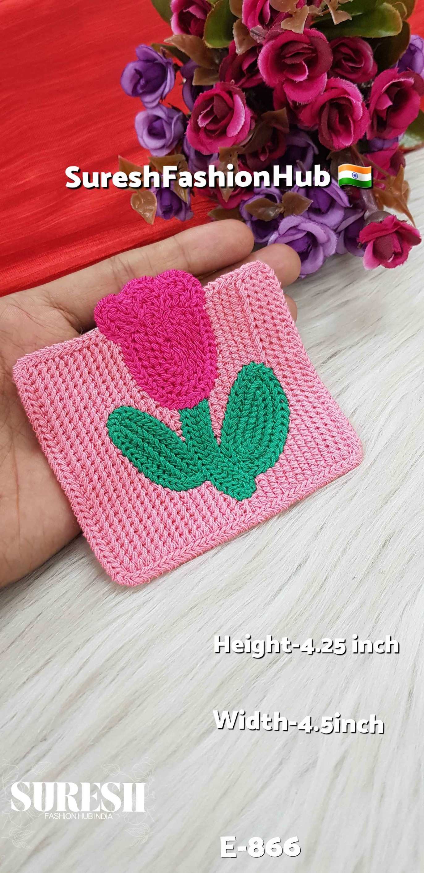 Peach Charm Embroidered Patch – Dark Peach – E-866