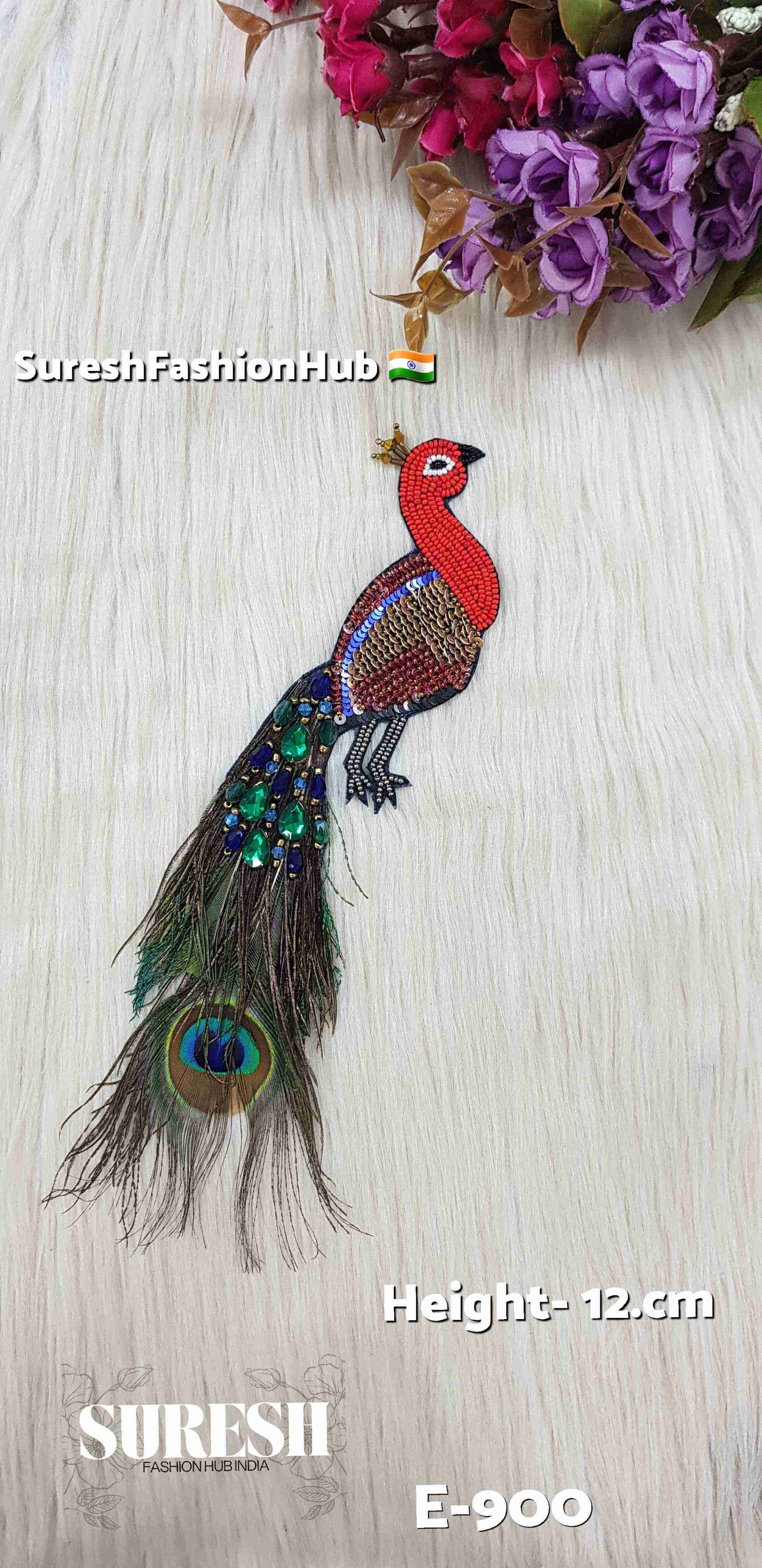 Red Peacock Patch – Right Facing | E-900