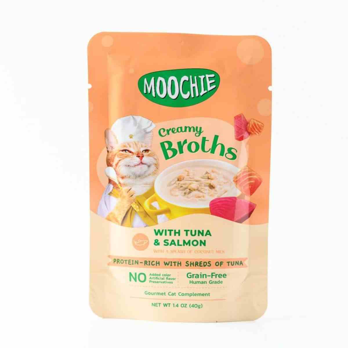 Moochie Creamy Broth With Tuna & Salmon Wet Cat Food - 40 gm