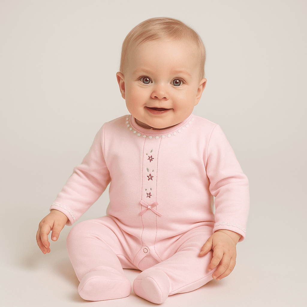 Rosy Bloom Lace Baby Romper