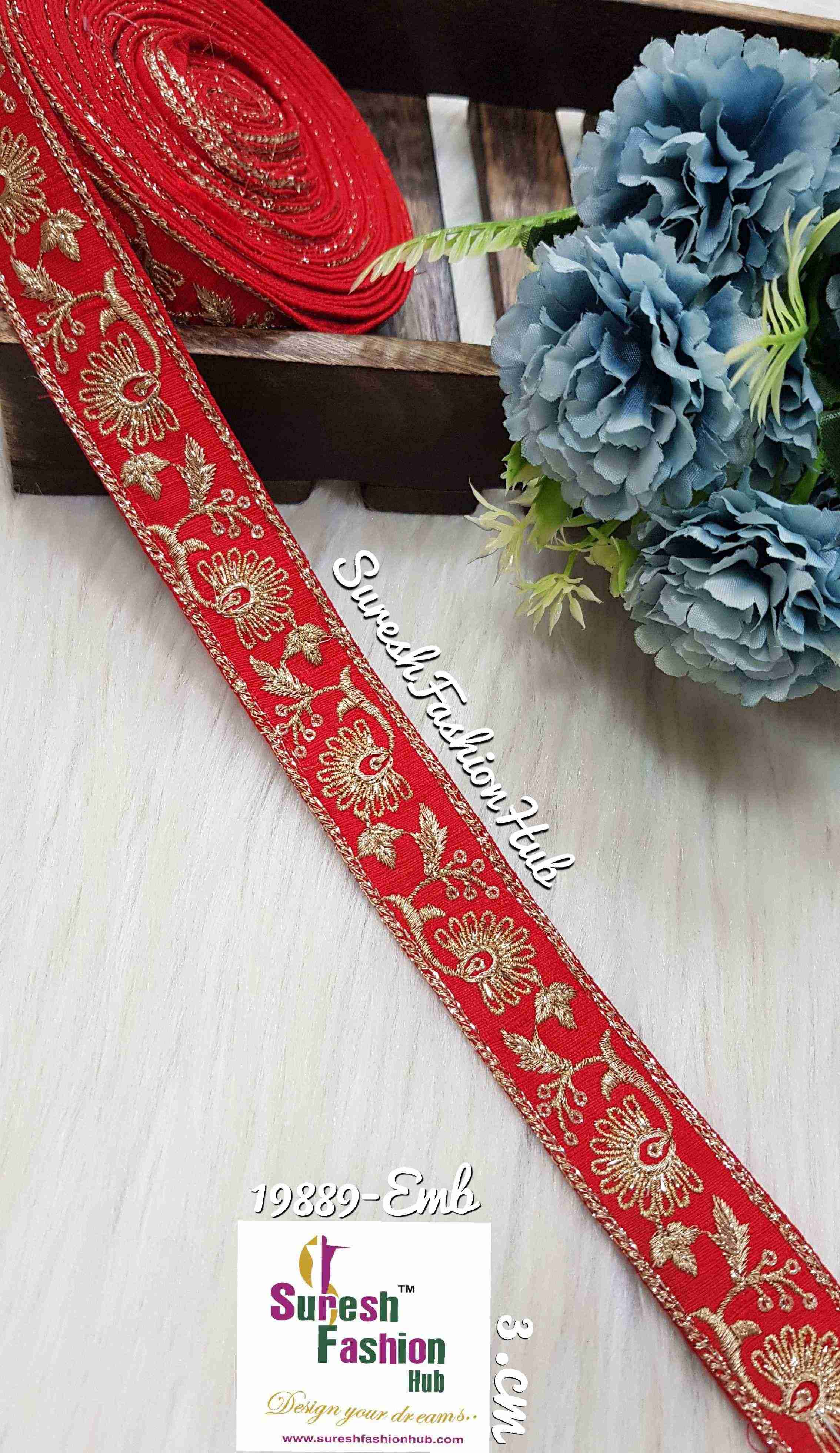 Royal Zari Red Embroidery Accents