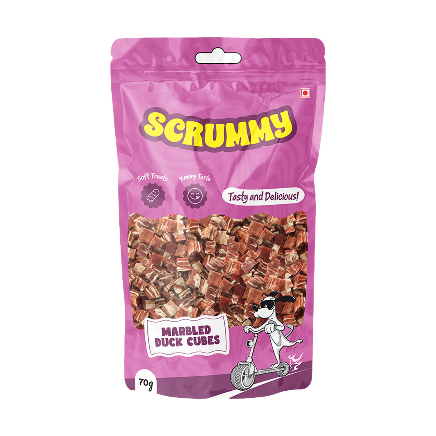 Scrummy Marbled Duck Cubes Dog Treats 70g