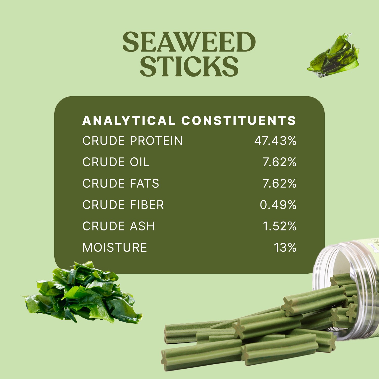 Snackers Grain Free Seaweed Sticks Dog Treats, 200g