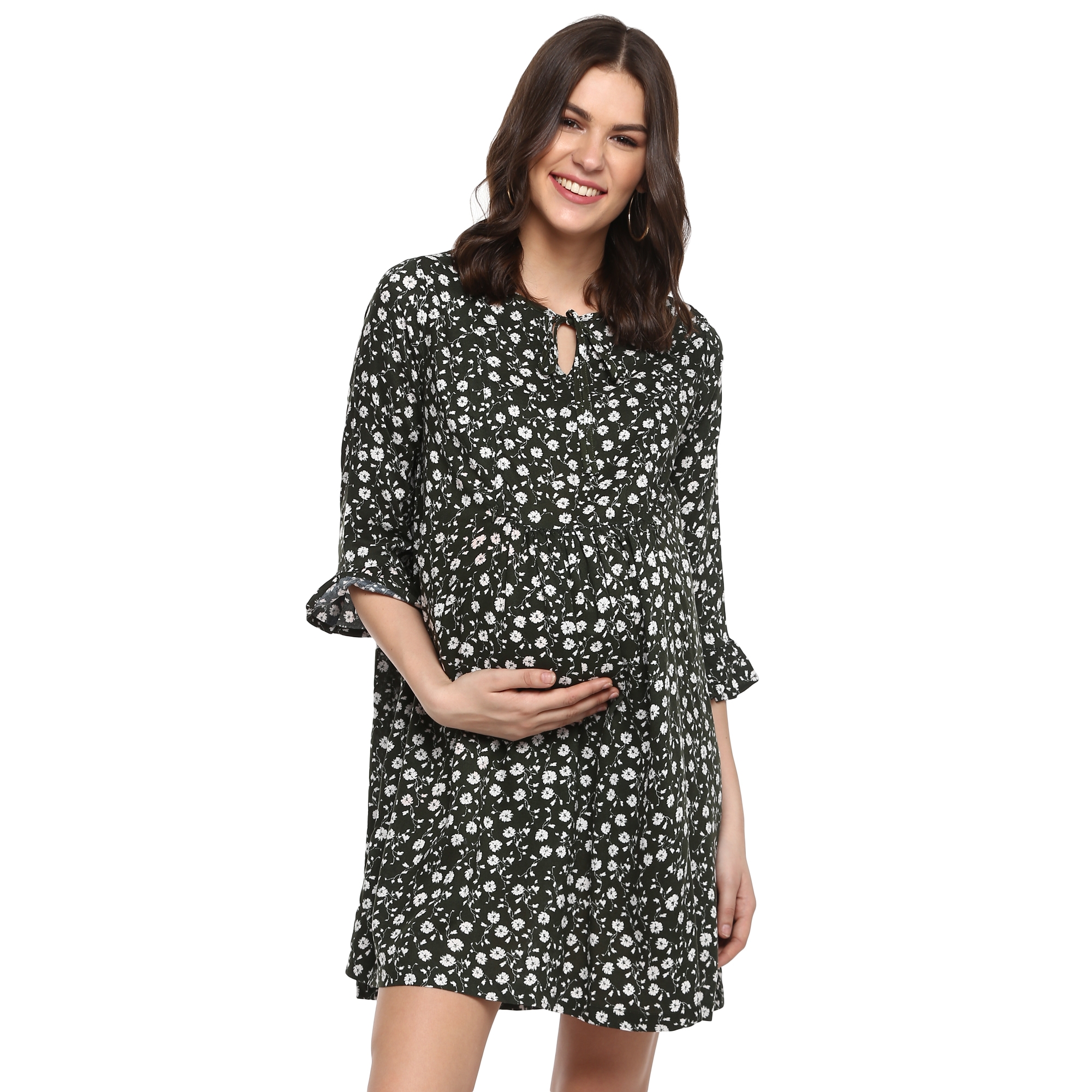 Mothercare | Women Maternity Three-Fourth Sleeves Dress Floral Print - Multicolor 0
