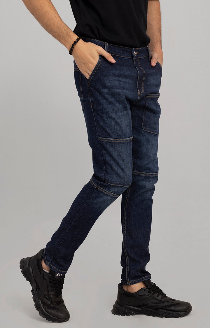 SNITCH | Men's Blue Cotton Solid Regular Jeans 3