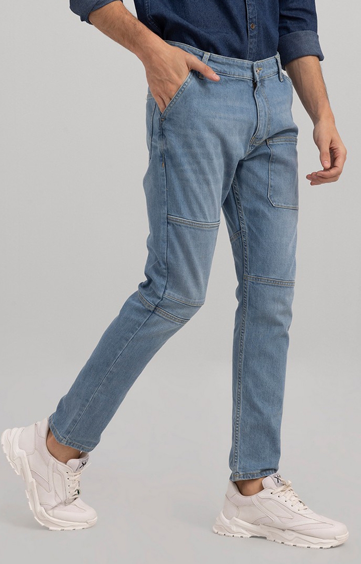 SNITCH | Men's Blue Cotton Solid Regular Jeans 0