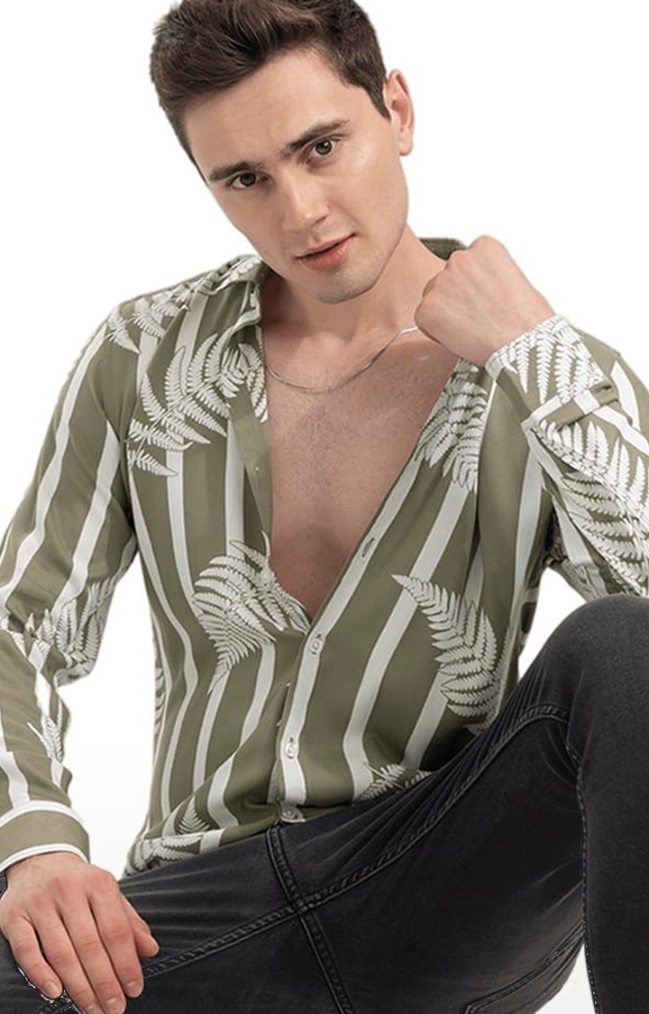 Men's Autumn Twig Green Shirt