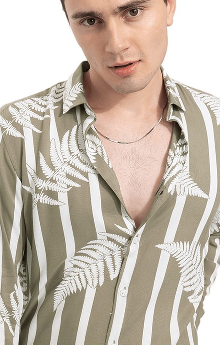 Men's Autumn Twig Green Shirt