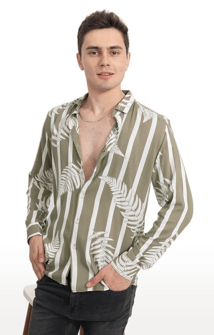Men's Autumn Twig Green Shirt
