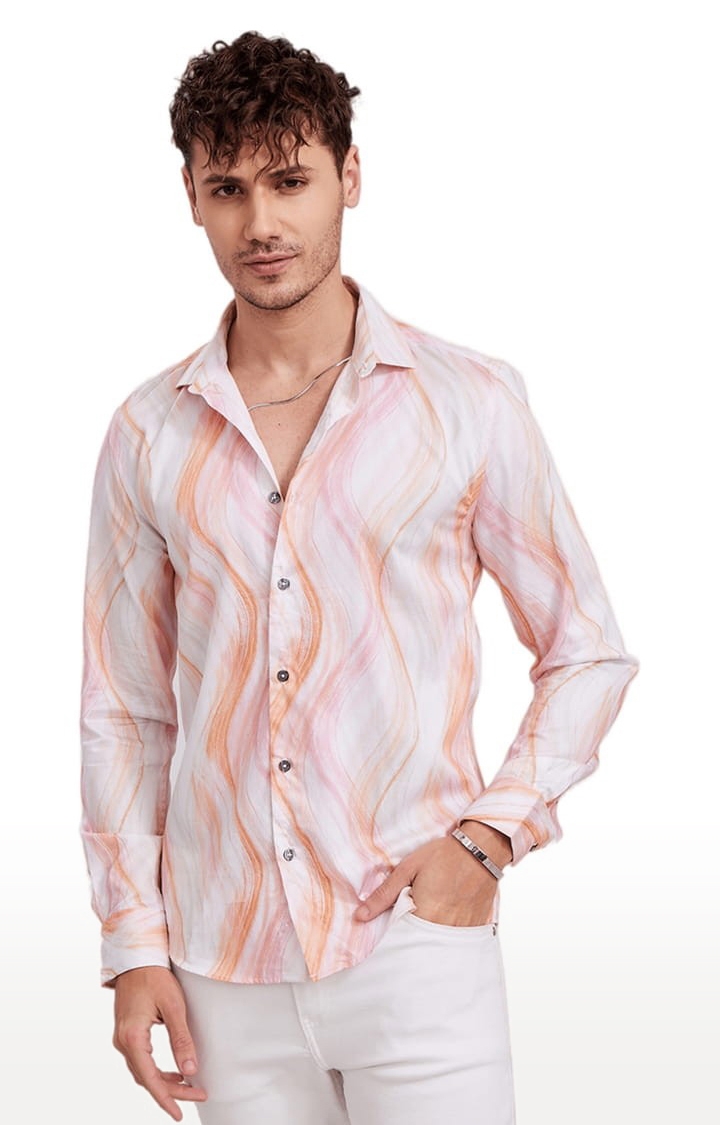 Men's Curve Design Multi Colour Shirt