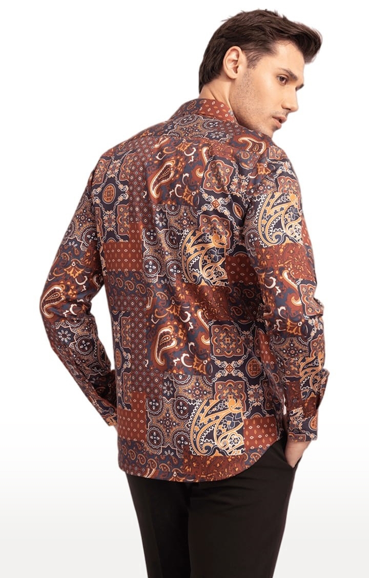 Men's Middle East Brown Paisley Shirt