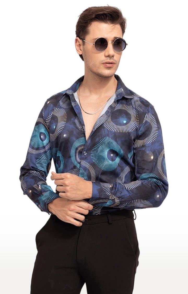 SNITCH | Men's Circling Spark Blue Shirt 2