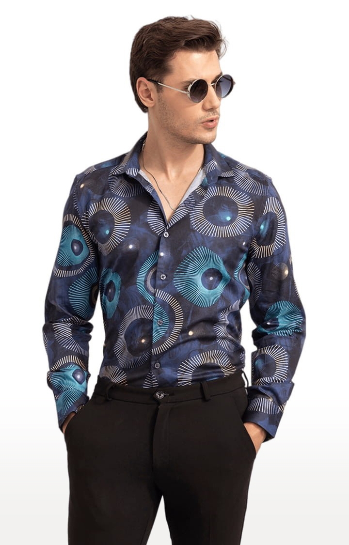 SNITCH | Men's Circling Spark Blue Shirt 1