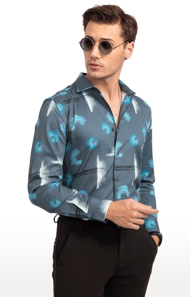 Men's Swirl Blue Shirt