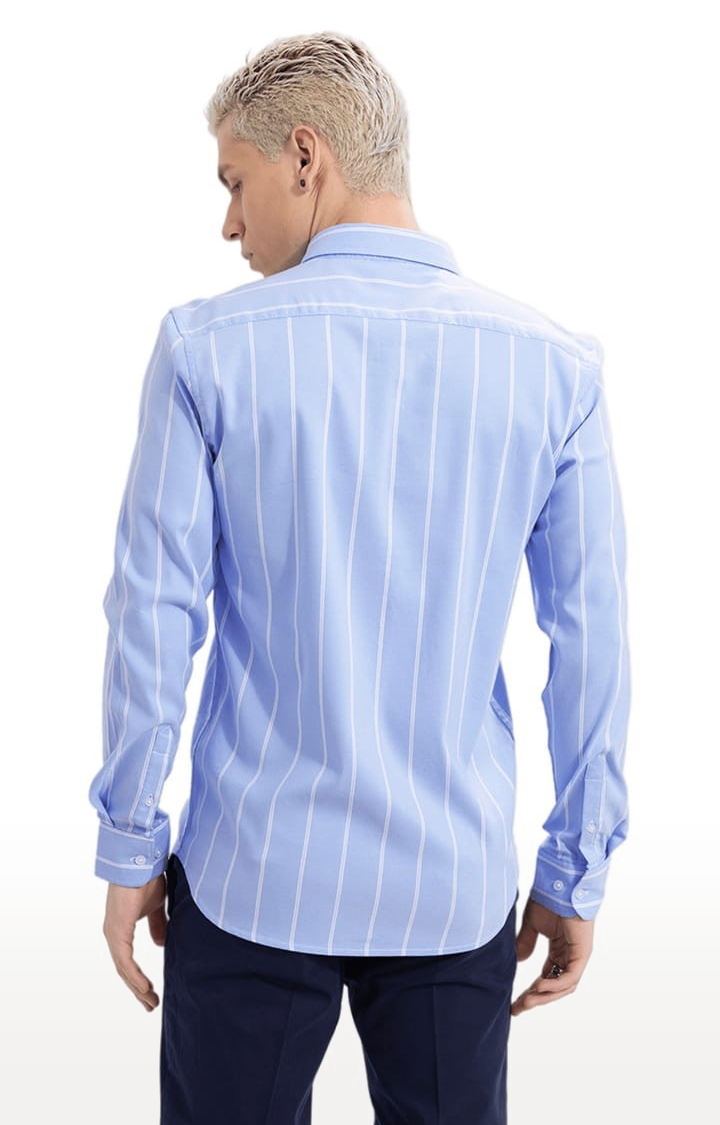 Men's String Stripe Blue Shirt