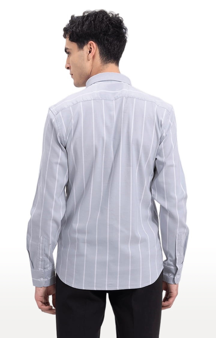 Men's String Stripe Grey Shirt