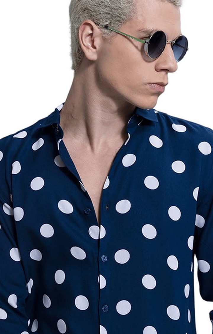 Men's Flecks Blue Polka Dot