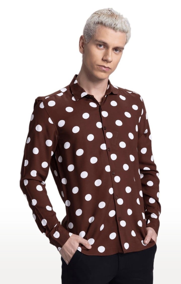 Men's Flecks Brown Polka Dot