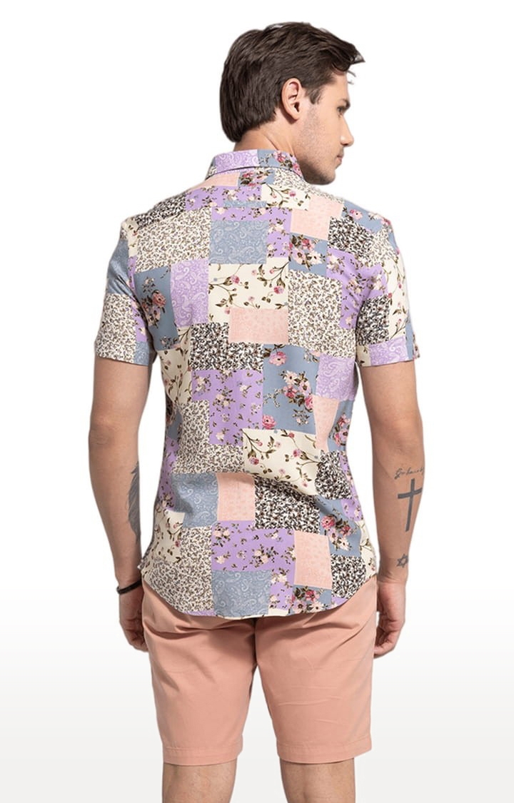 Men's Exotic Patch Print Multi Colour Shirt