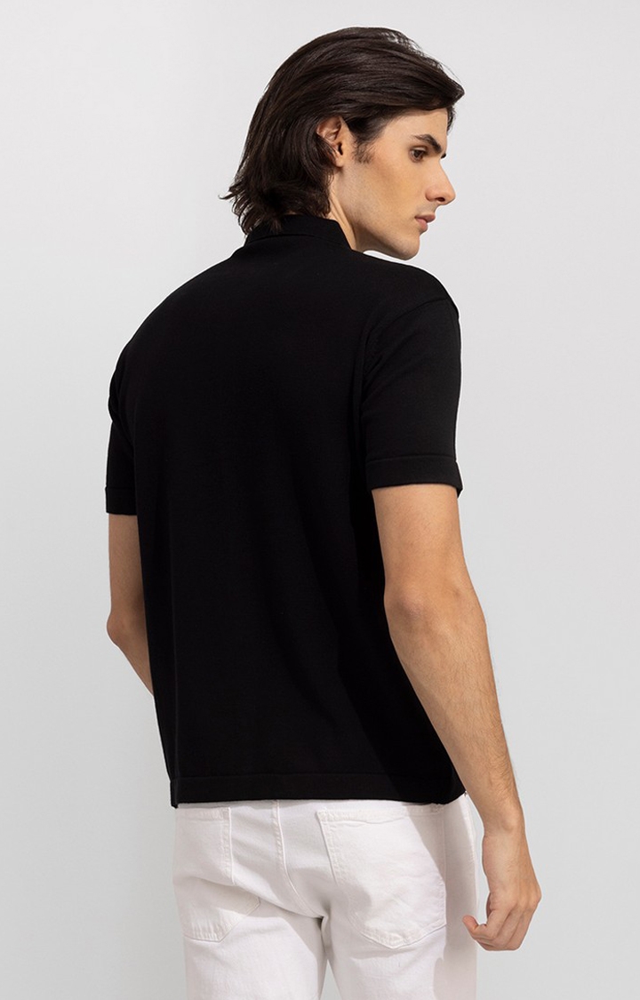SNITCH | Men's Black Cotton Solid Casual Shirt 1