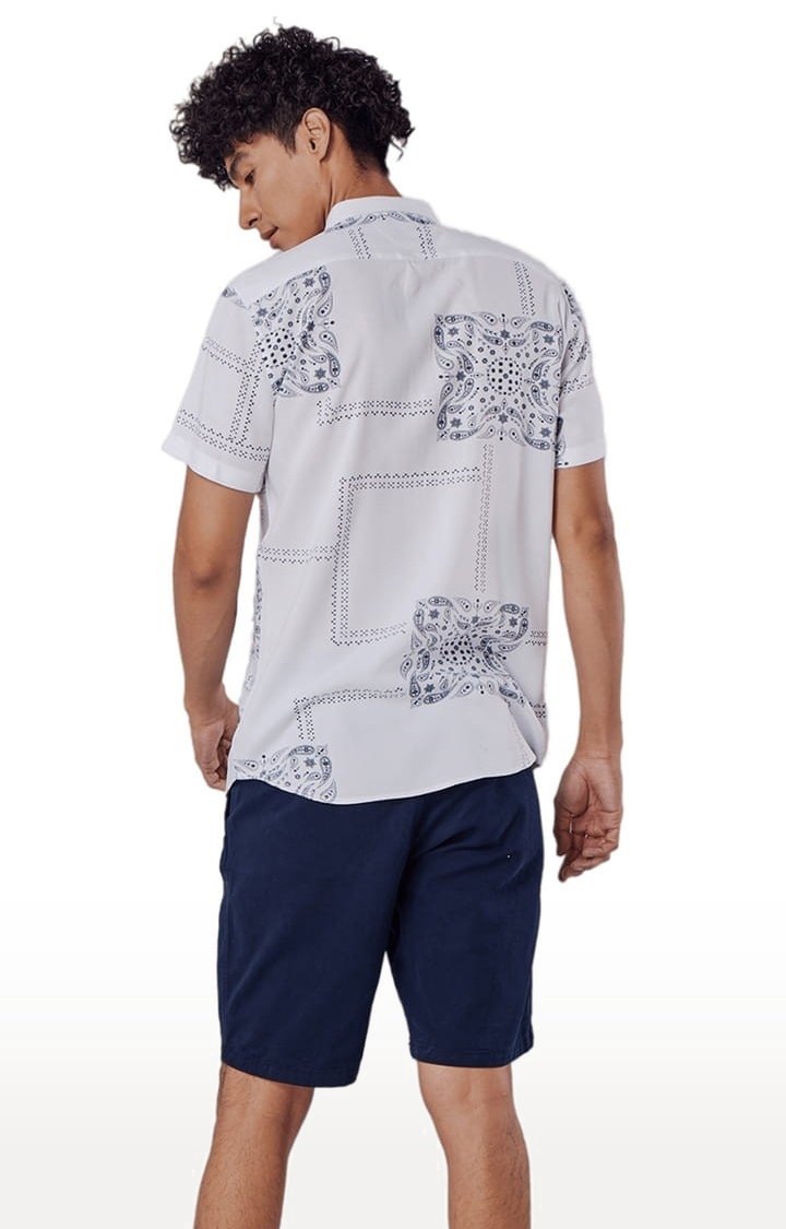 Men's Mosaic Bandana White Shirt