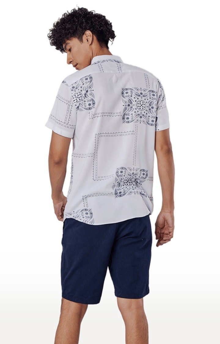 Men's Mosaic Bandana White Shirt