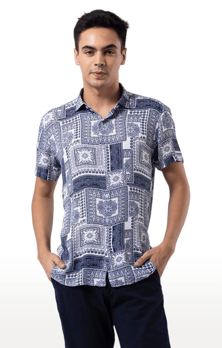 SNITCH | Men's Pacific Art Blue Shirt