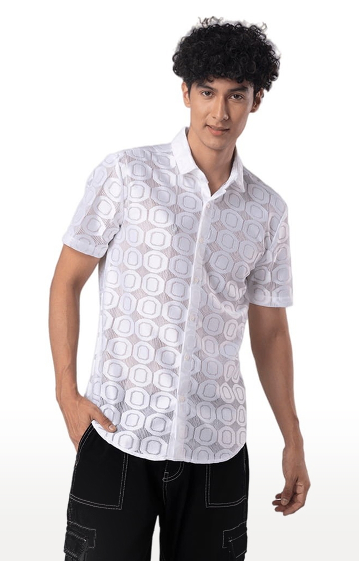 Men's Hawaiian Hakoba Octane White Shirt