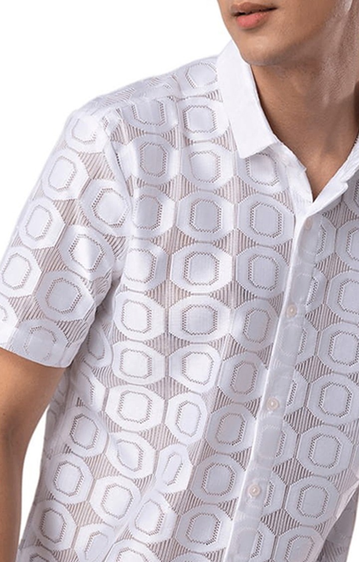 Men's Hawaiian Hakoba Octane White Shirt