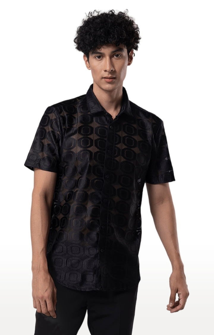 Men's Hawaiian Hakoba Octane Black Shirt