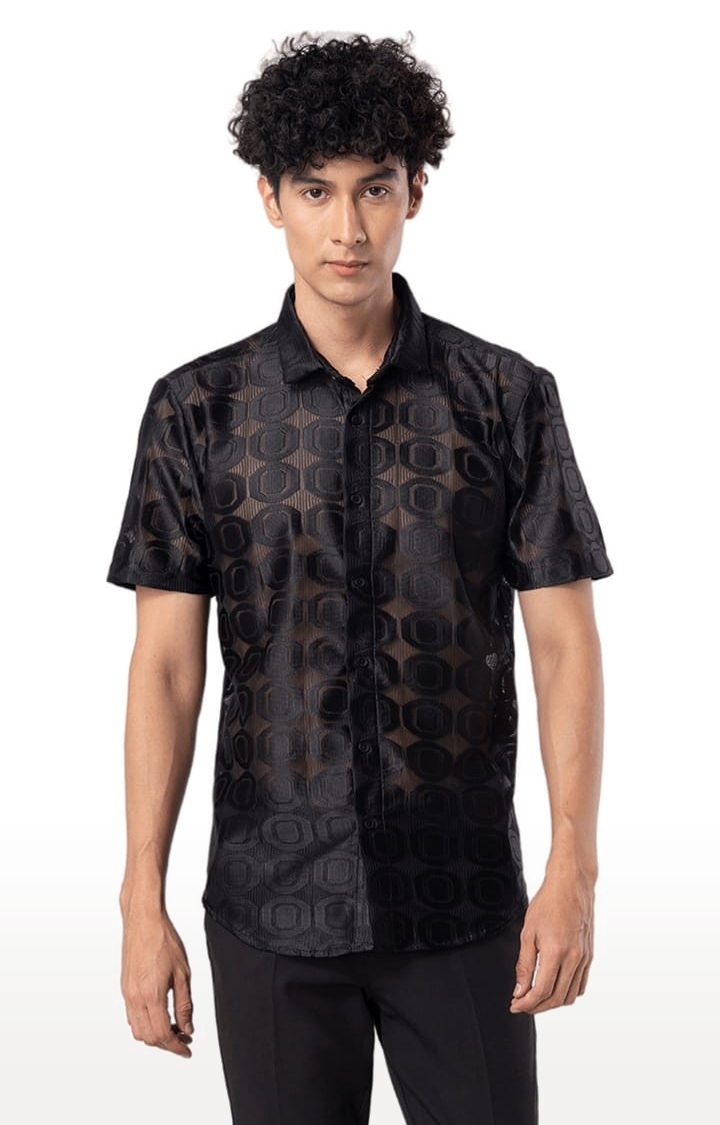 SNITCH | Men's Hawaiian Hakoba Octane Black Shirt