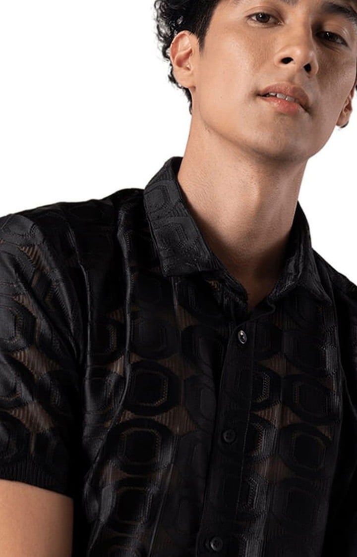 Men's Hawaiian Hakoba Octane Black Shirt