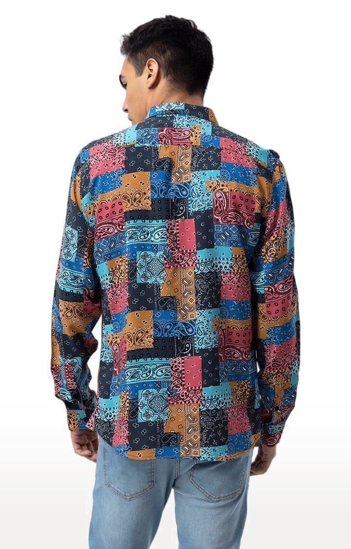 Men's Multicolor Rayon Printed Casual Shirt