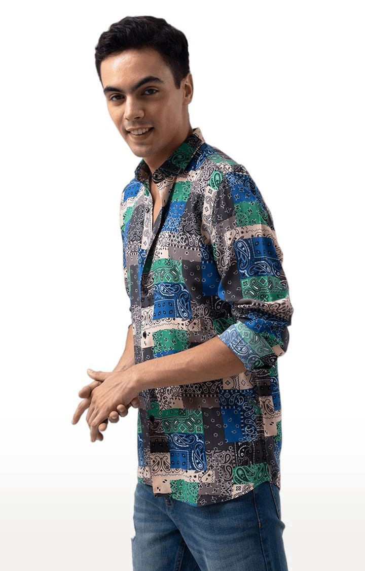 Men's Multicolor Rayon Printed Casual Shirt