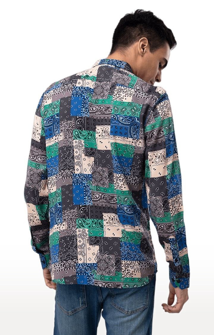 Men's Multicolor Rayon Printed Casual Shirt