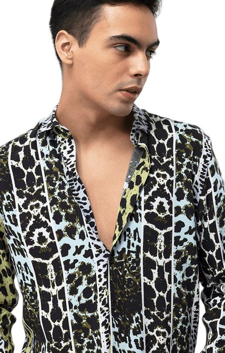 Men's Multicolor Rayon Printed Casual Shirt