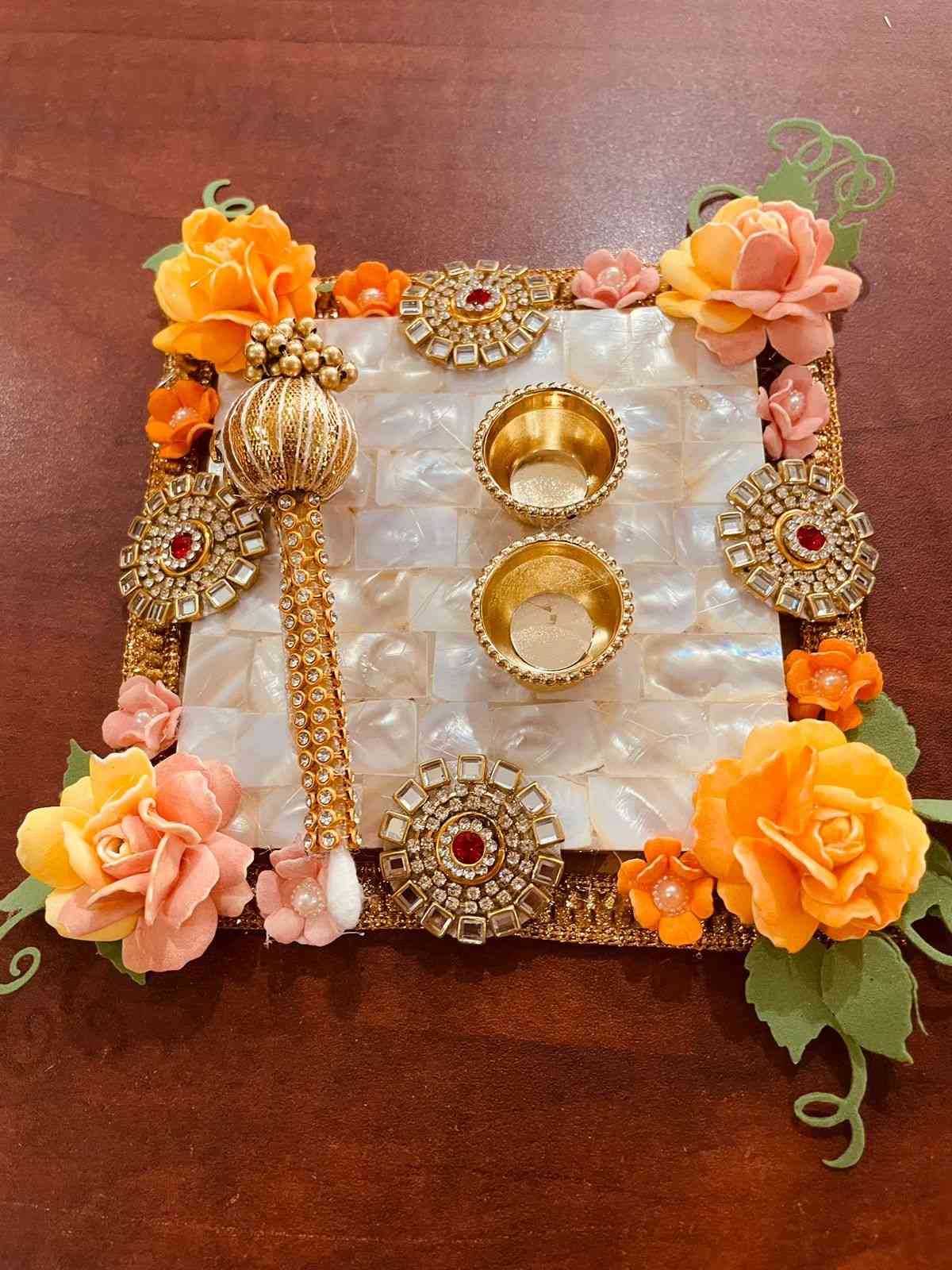 Square shaped  tilak platters