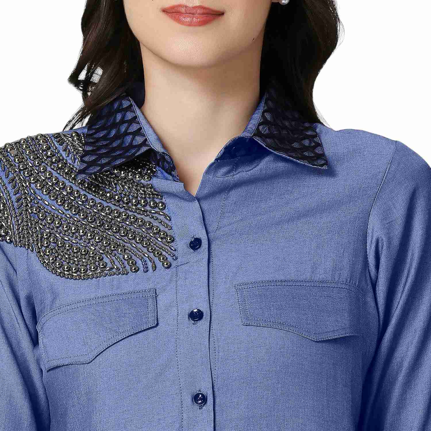 Denim Beaded Shirt