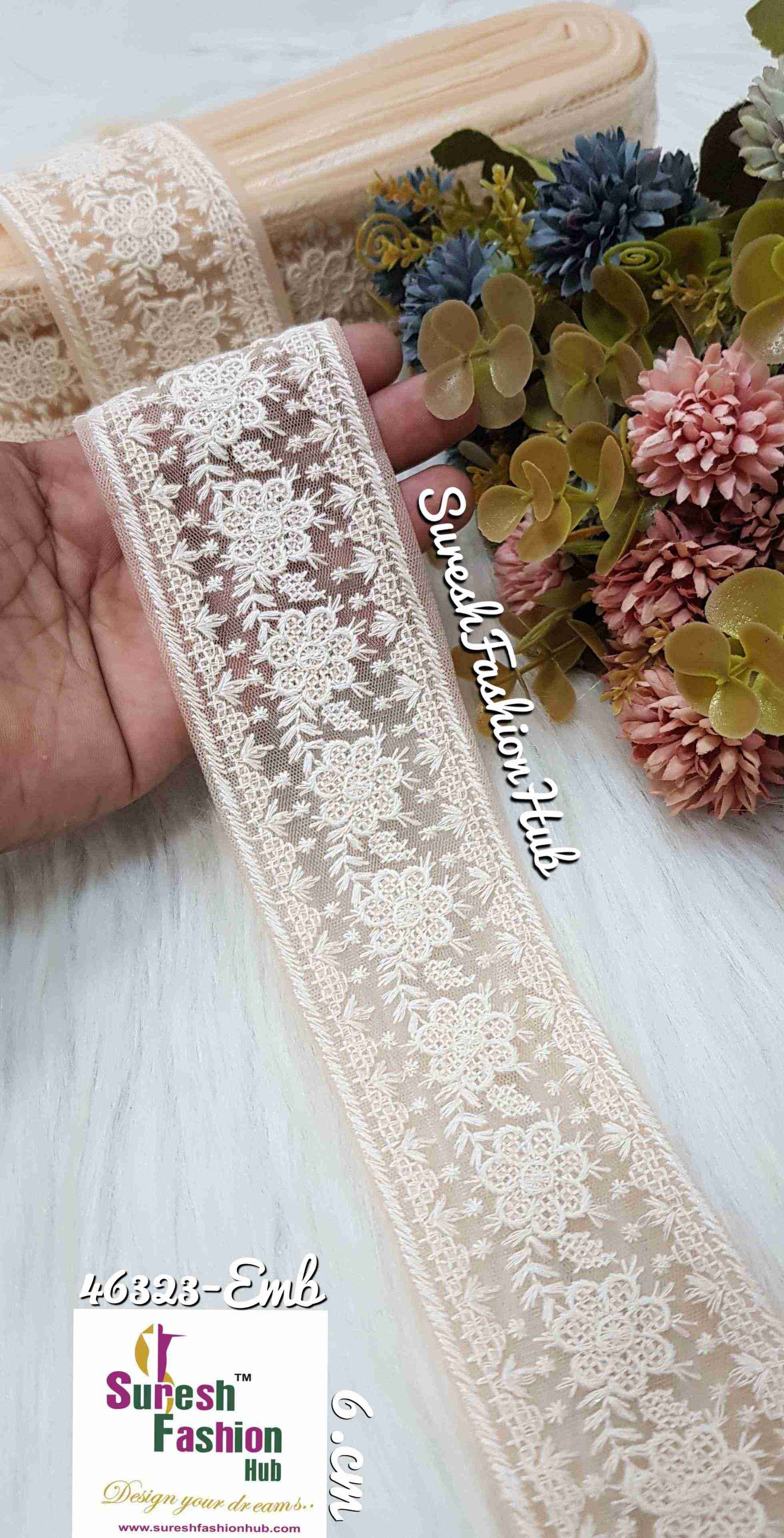 Peach Threaded Kaleidoscope laces