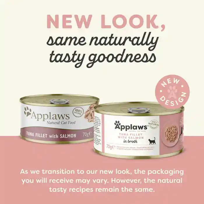 Applaws Cat Wet Food Tin Tuna Fillet with Salmon in Broth 70g