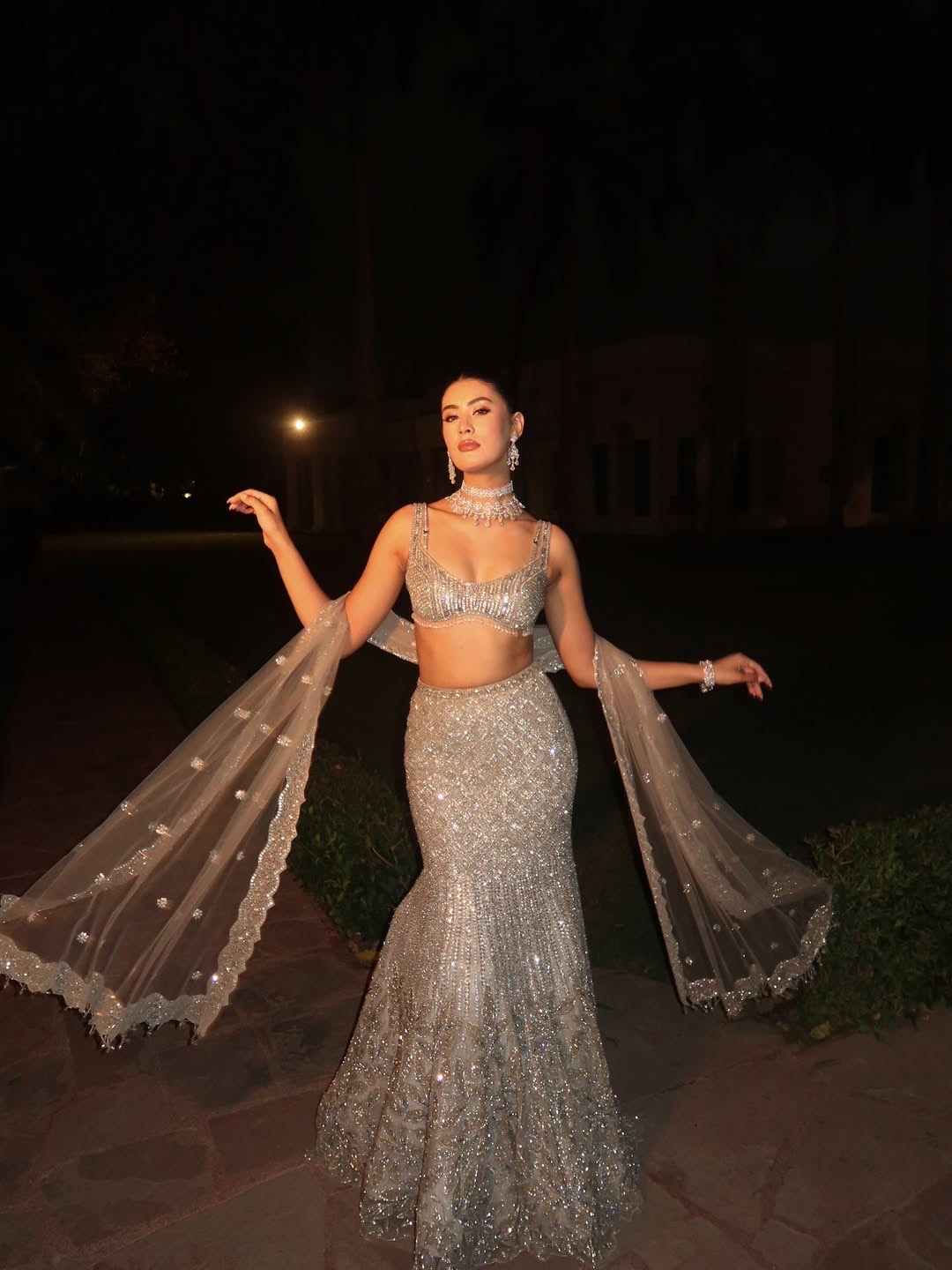 Silver Serena Fishcut Lehenga