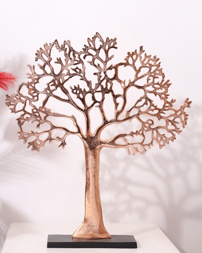 Order Happiness Copper Metal Tree Table Top Decorative Showpiece For Home Decoration