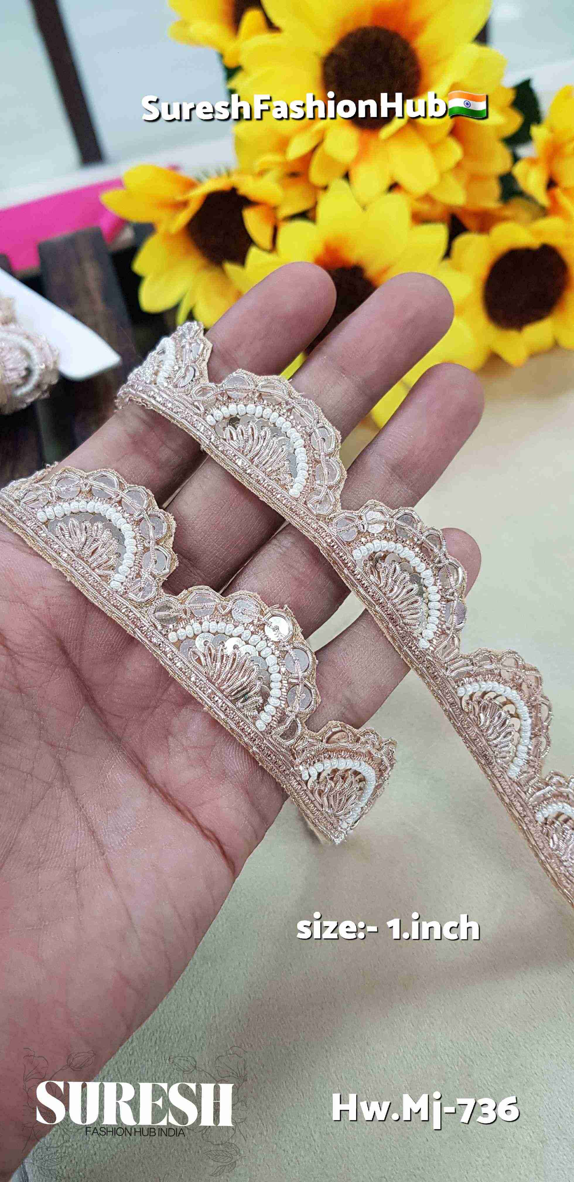 Zardozi One-Side Scalloped Cutwork Lace