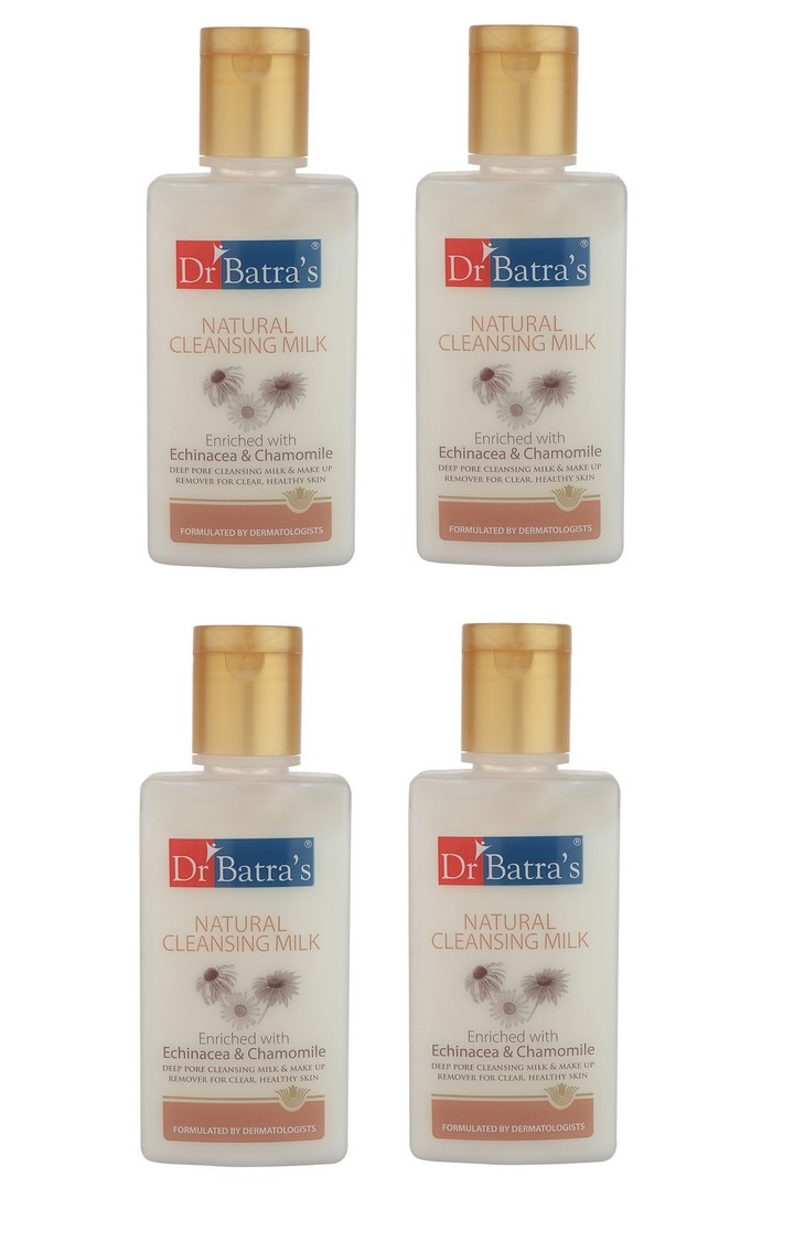 Dr Batra's | Dr Batra's Natural Cleansing Milk Enriched With Echinacea & Chamomile - 100 ml (Pack of 4) 0