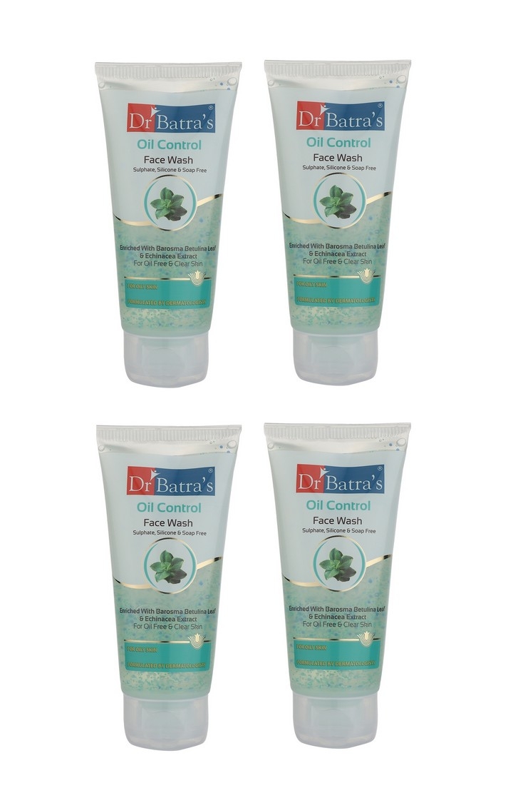 Dr Batra's | Dr Batra's Oil Control Face Wash Sulphate, Silicone & Soap Free Enriched With Barosma Betulina Leaf & Echinancea Extract For Oil Free & Clear Skin - 50 gm (Pack of 4) 0