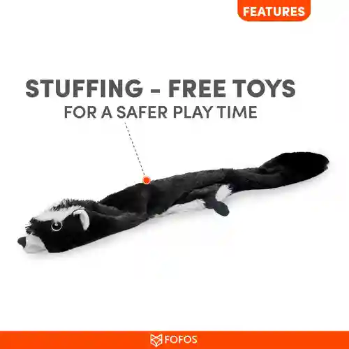 Barkbutler Fofos Skinneez Skunk Toy for Dogs