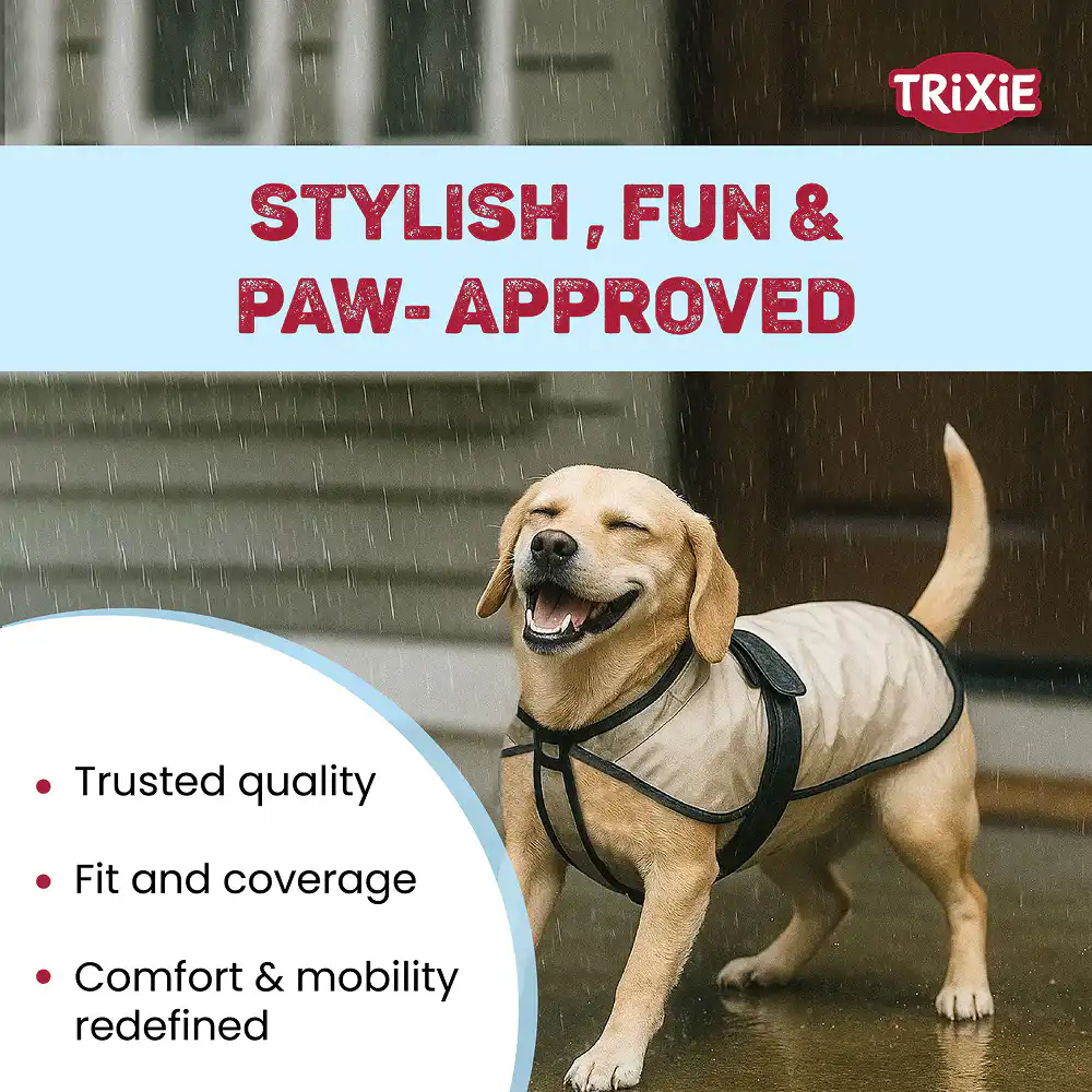 Trixie Piping Transparent Raincoat for Dogs